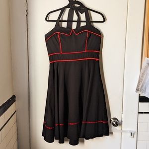 Rockabilly pinup retro halter dress
